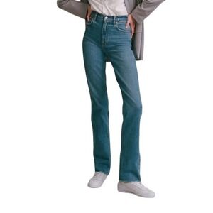 Abercrombie & Fitch The 90's Straight Ultra High Rise Jeans Blue Sz 37 / 24 Long